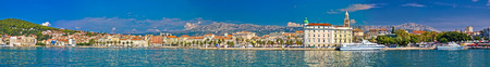 Split waterfront megapanoramic summer view, Dalmatia, Croatiaのeditorial素材