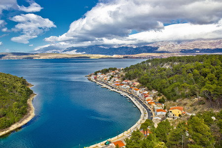 Novigrad Dalmatinski fishermen village bay, Dalmatia, Croatiaのeditorial素材
