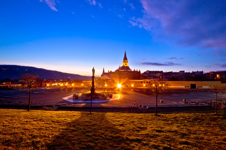 Marija Bistrica shrine evening view, Zagorje, Croatiaの写真素材