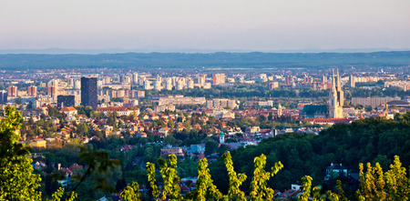 City of Zagreb panoramic view, capital of Croatiaの写真素材