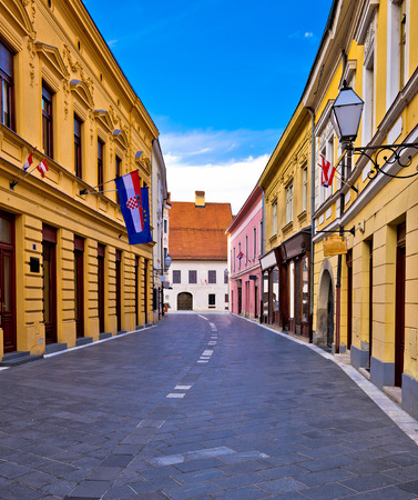Street of baroque town Varazdin, northern Croatiaの写真素材