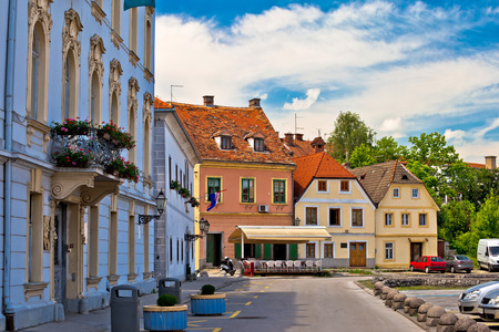 Town of Karlovac street view, central Croatiaの写真素材