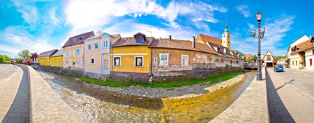 Town of Samobor riverfront panoramic view, northern Croatiaの写真素材