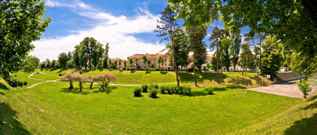 Town of Karlovac park panoramic view, northern Croatiaの写真素材