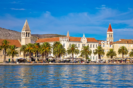 Town of Trogir yachting waterfront in Dalmatia, Croatiaの写真素材