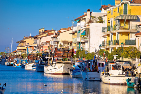 Town of Grado channel and boats view, Friuli-Venezia Giulia region in Italyの写真素材