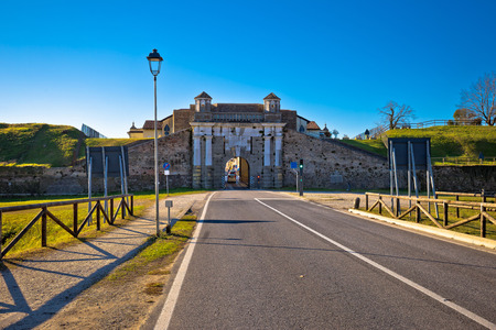Palmanova historic town gate view, Friuli-Venezia Giulia region of Italyの写真素材