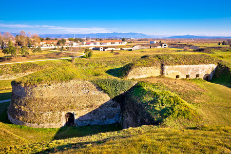 Town of Palmanova defense walls and trenches, Friuli Venezia Giulia region of Italyの写真素材