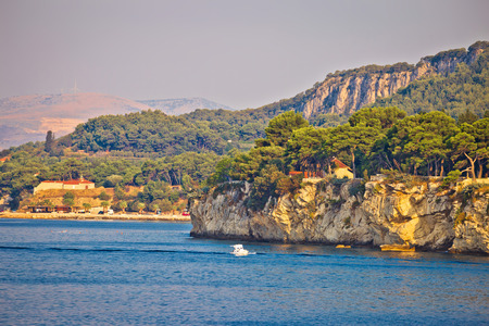 Split rocky coast summer view, Dalmatia, Croatiaの写真素材