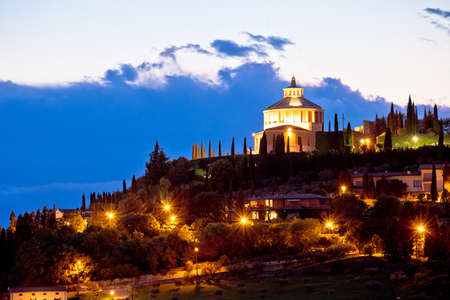 Madonna di Lourdes sanctuary in Verona evening view, Veneto region of Italyのeditorial素材