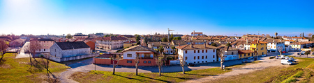 Town of Palmanova skyline panoramic view from city defense walls, Friuli Venezia Giulia region of Italyの写真素材