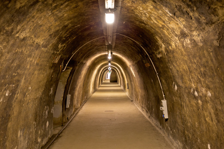 Historic underground tunnel under Zagreb historic town, capital of Croatiaのeditorial素材