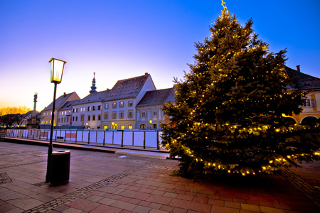 Bad Radkersburg evening advent view, Steiermark region of Austriaのeditorial素材
