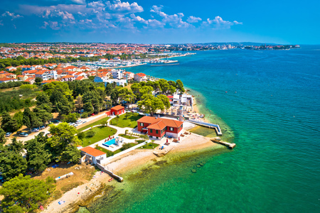 City of Zadar waterfront aerial summer view, Dalmatia region of Croatiaの写真素材