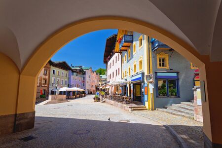 Town of Berchtesgaden colorful street and historic architecture view, Bavaria Alps region of Germanyの写真素材