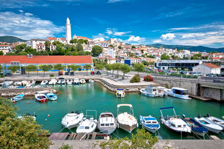 Town of Novi Vinodolski waterfront panoramic view, Kvarner region of Croatiaのeditorial素材