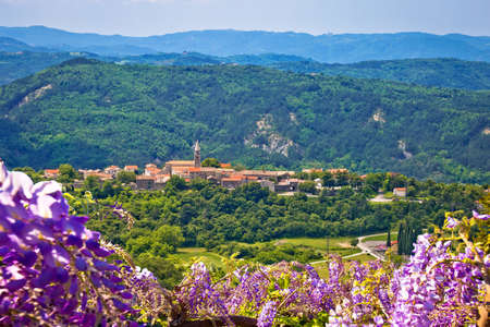 Roc. Idyllic picturesquae village of Roc on the hill, Istria inland, Croatiaの写真素材