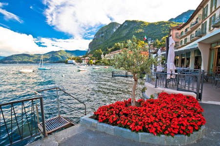 Town of Menaggio on Como lake waterfront view, Lombardy region of Italyのeditorial素材