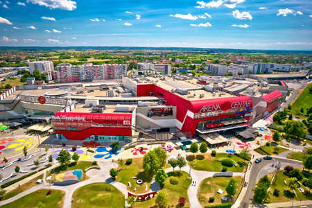 Zagreb, Croatia - July 3 2021: Arena Center Zagreb, biggest shopping mall complex in Croatia. Located on Sava river bank in Laniste mall is visited by millions of visitors yearly.のeditorial素材