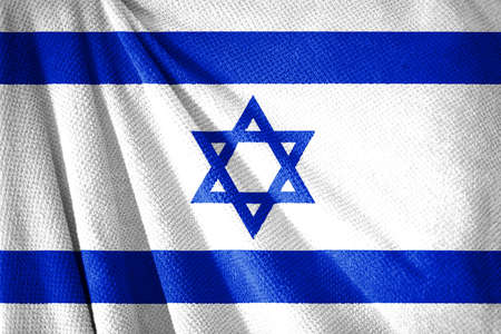 Israel flag on towel surface illustration with, country symbolの写真素材