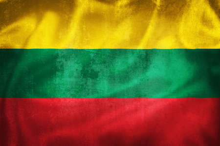 Grunge 3D illustration of Lithuania flag, concept of Lithuaniaの写真素材
