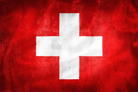 Grunge 3D illustration of Switzerland flag, concept of Switzerlandの写真素材