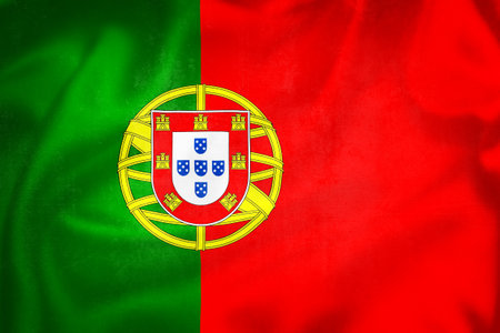 Grunge 3D illustration of Portugal flag, concept of Portugalの写真素材