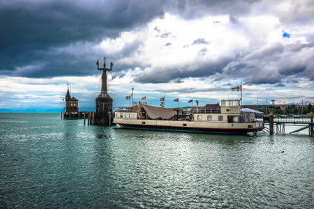 Town of Konstanz on Bodensee lake scenic waterfront view, Baden Wurttemberg region of Germanyのeditorial素材