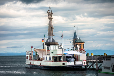 Town of Konstanz on Bodensee lake scenic waterfront view, Baden Wurttemberg region of Germanyのeditorial素材