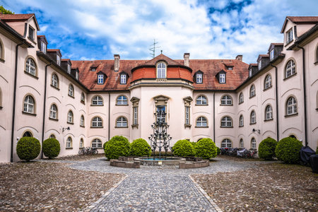 Town of Lindau historic architecture view, Bodensee lake in Bavaria region of Germanyのeditorial素材