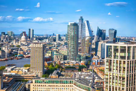 London City skyline and Thames river view, capital of United Kingdomのeditorial素材