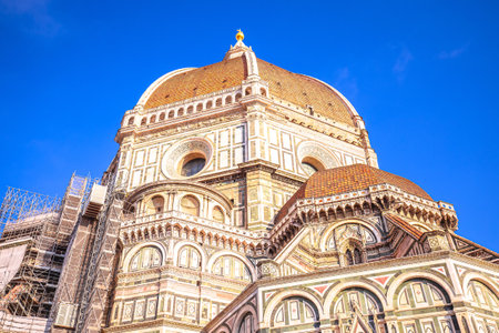 Majestic cathedral Santa Maria del Fiore in Florence, Duomo in Tuscany region of Italyの写真素材