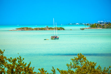 Florida Keys turquoise seascape near Big Pine Key view, southern USAの写真素材