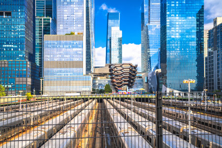 New York City Hudson Yards futuristic architecture view, United States of America