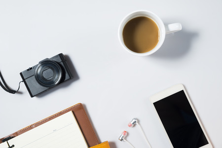 Accessories on white backgroundの写真素材