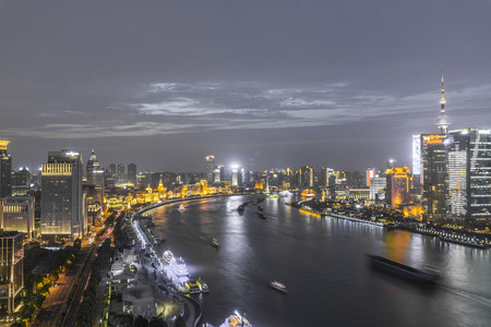 Shanghai night landscapeのeditorial素材