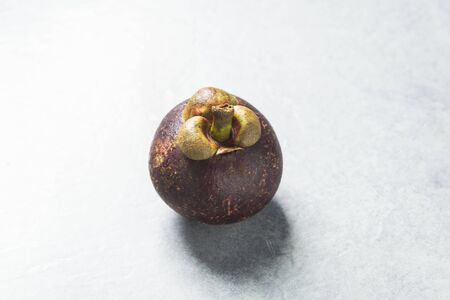 Mangosteen on white backgroundの写真素材