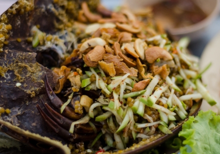 Horseshoe Crab s Eggs Salad, Thai style の写真素材