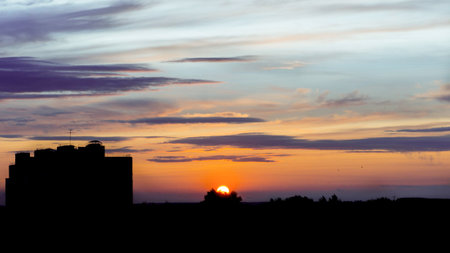 Sunrise in the cityの写真素材