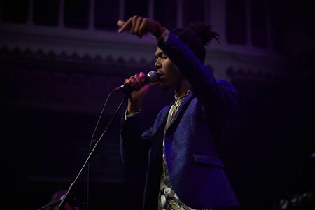 Jeangu Macrooy performing at Paradiso, Amsterdamのeditorial素材