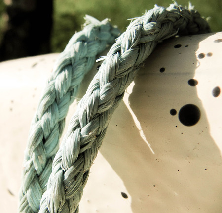 Blue anchor ropeの写真素材