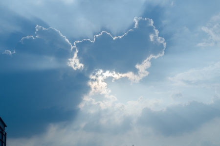 White cloud with blue sky  in daylightの写真素材