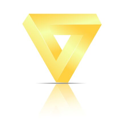 Gold triangle with reflect iconのイラスト素材