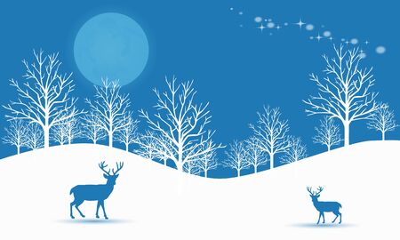 Celebration winter season in the nightのイラスト素材