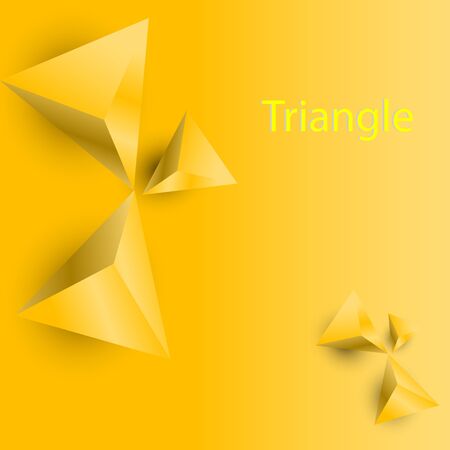 yellow triangle object and yellow backgroundのイラスト素材