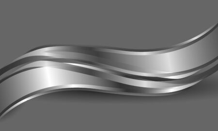 Double gray metallic curve shapeのイラスト素材