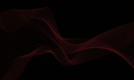 multiple wave movement with black backgroundのイラスト素材