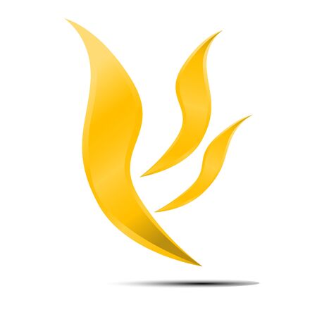 gold metallic logo like leafのイラスト素材