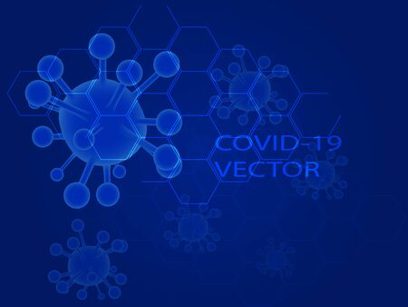 covid-19 in micro cell concept backgroundのイラスト素材