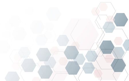 hexagon complex mesh network molecule conceptのイラスト素材